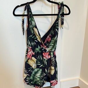 Superdown Floral Print Jumpsuit with Adjustable Straps